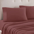 Microfiber Sheet Set Queen 33cm Wall Rosewood