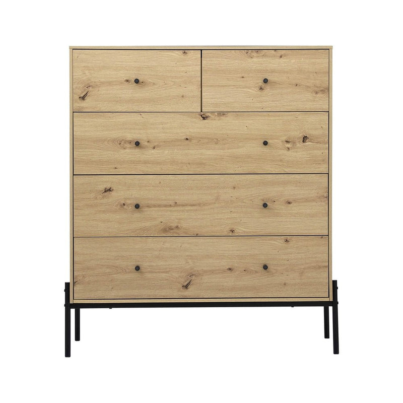 Artiss 5 Chest of Drawers - ARNO Pine - Furniture > Bedroom - Bedzy Australia