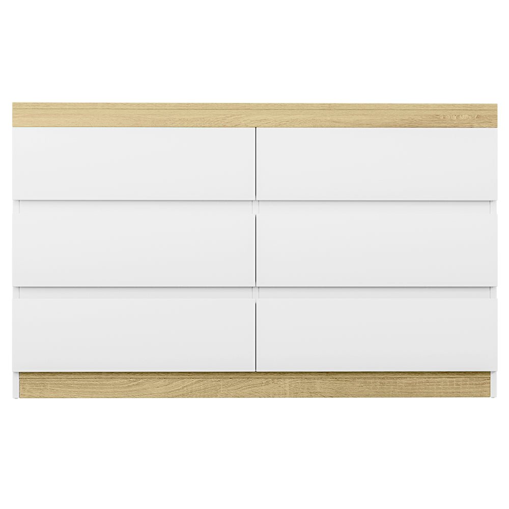 Artiss 6 Chest of Drawers Cabinet Dresser Table Tallboy Storage Bedroom White - Furniture > Bedroom > Dressers - Bedzy Australia