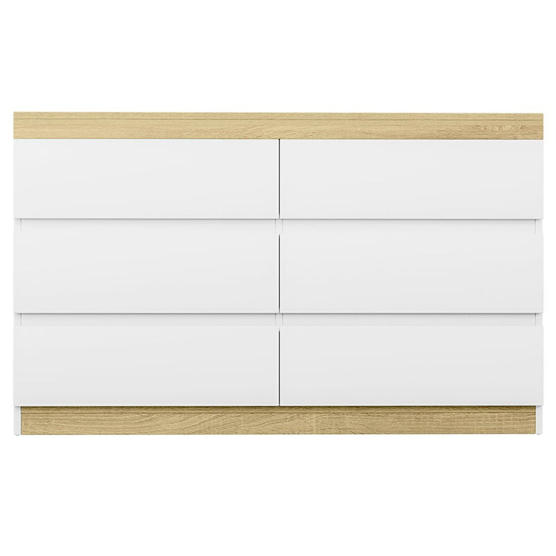 Artiss 6 Chest of Drawers Cabinet Dresser Table Tallboy Storage Bedroom White - Furniture > Bedroom > Dressers - Bedzy Australia