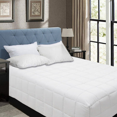 Bamboo Blend Microfiber Box End Quilt White Queen - Home & Garden > Bathroom Accessories - Bedzy Australia