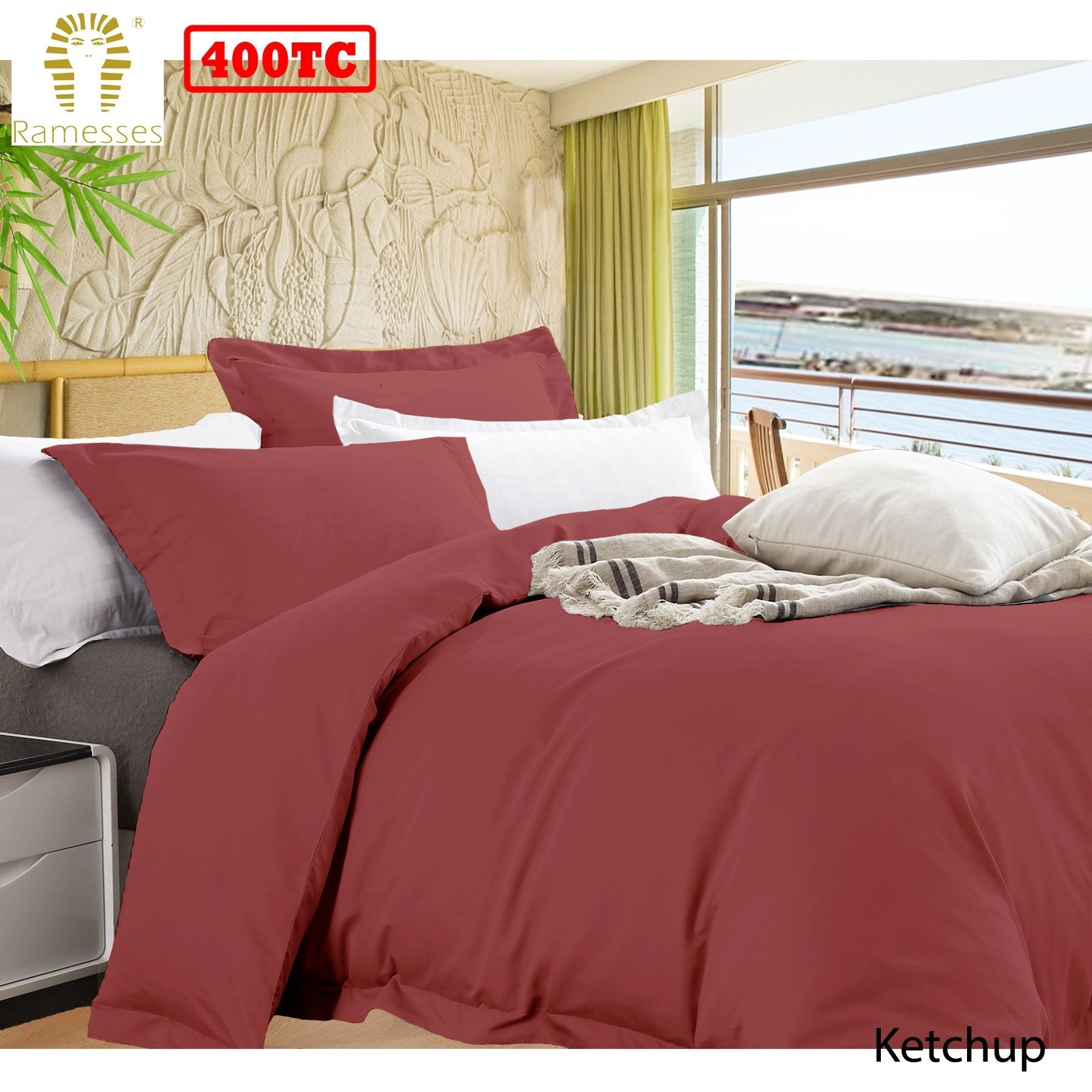 Bamboo Cotton Quilt Cover Set Ketchup Queen - Home & Garden > Bedding - Bedzy Australia