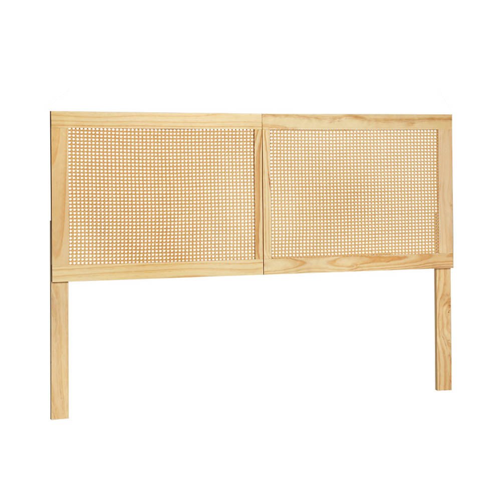 Bed Head Headboard Queen Rattan - RIBO Pine - Furniture > Bedroom > Beds & Bed Frames - Bedzy Australia