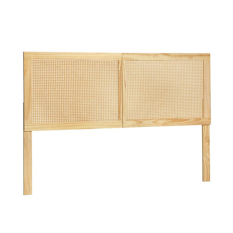 Bed Head Headboard Queen Rattan - RIBO Pine - Furniture > Bedroom > Beds & Bed Frames - Bedzy Australia