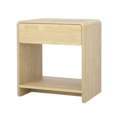 Bedside Table Drawer Open Shelf Pine - Furniture > Bedroom - Bedzy Australia