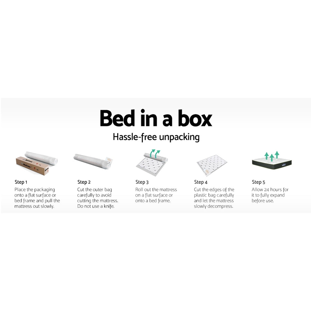 Beryl Series Green Tea Infused Mattress 25cm Thick - King Single - Furniture > Mattresses - Bedzy Australia