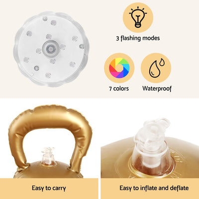 Christmas Inflatable Ball Led 60cm Decoration Giant Bauble Gold - Occasions > Christmas > Christmas Decorations - Bedzy Australia