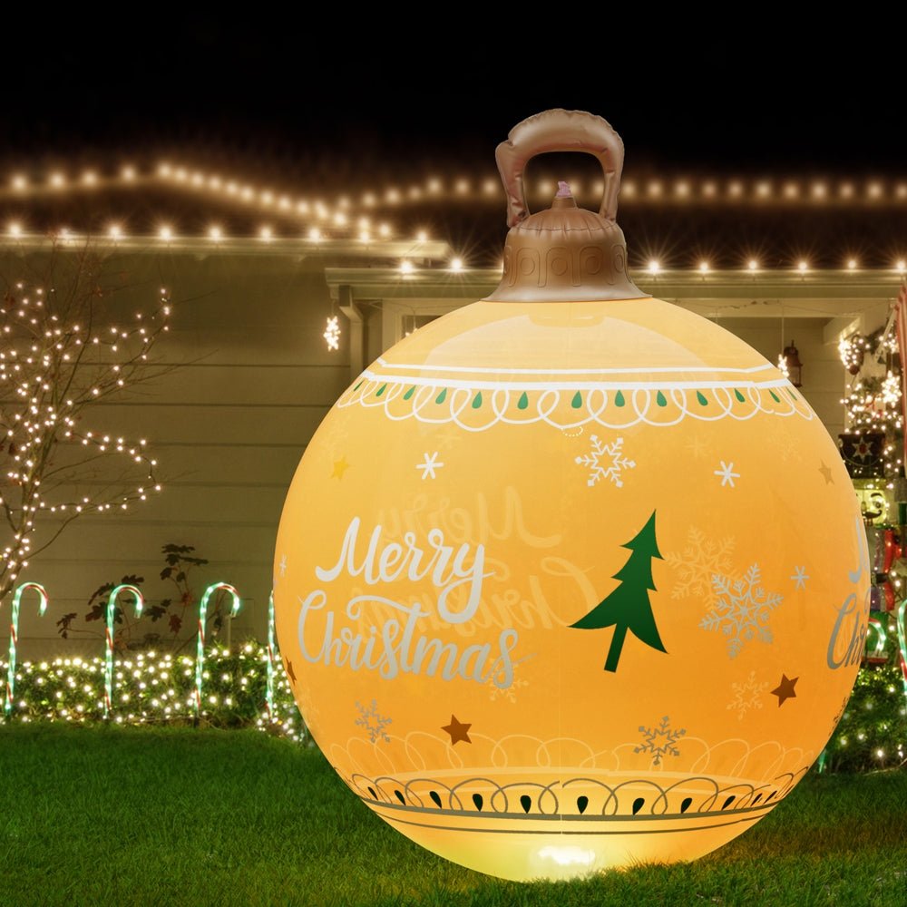 Christmas Inflatable Ball Led 60cm Decoration Giant Bauble Gold - Occasions > Christmas > Christmas Decorations - Bedzy Australia