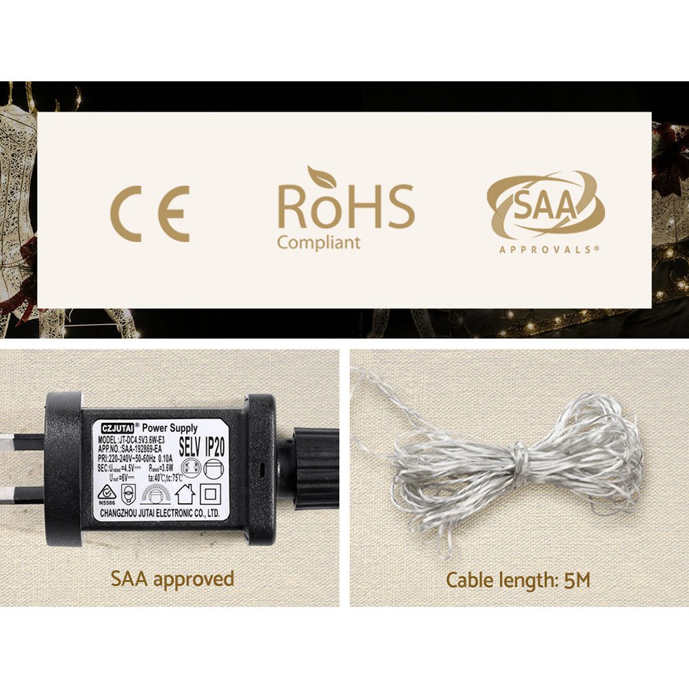 Christmas Lights Motif LED Rope Reindeer Waterproof Outdoor - Bedzy Australia