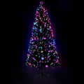 6FT / 1.8M Fibre Optic Christmas Tree – 250 Tips – Pre-lit Multi-Colour LED Lights with Star Topper & 38 Fibre Optic Stars