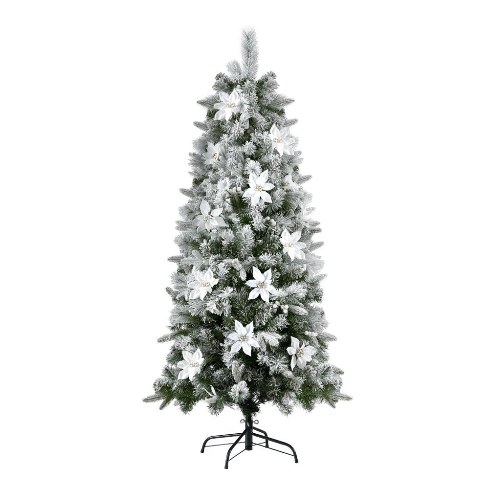 Christmas Tree 1.8m Xmas Tree Snow Flocked Flowers Decor 564 Tips - Occasions > Christmas > Christmas Trees - Bedzy Australia