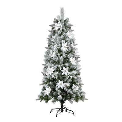 Christmas Tree 1.8m Xmas Tree Snow Flocked Flowers Decor 564 Tips - Occasions > Christmas > Christmas Trees - Bedzy Australia