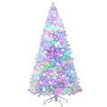 7FT / 2.1M White Christmas Tree – 1310 Tips – Pre-lit 450 RGB LED Lights with Remote