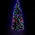 8FT / 2.4M Fibre Optic Christmas Tree – 320 Tips – Pre-lit Multi-Colour LED Fibre Optic Lights with Star Topper & 50 Fibre Optic Stars