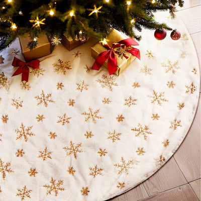 Christmas Tree Skirt 120cm Snowflake Ornaments Xmas Decorations - Occasions > Christmas > Christmas Decorations - Bedzy Australia