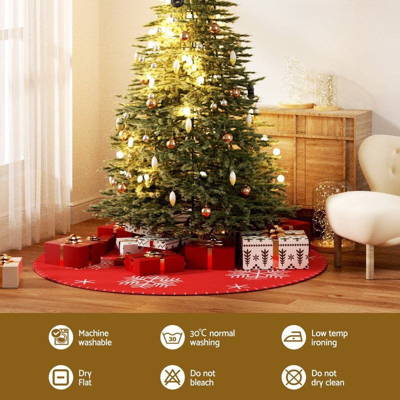 Christmas Tree Skirt 90cm Snowflake Ornaments Party Decorations - Occasions > Christmas > Christmas Decorations - Bedzy Australia