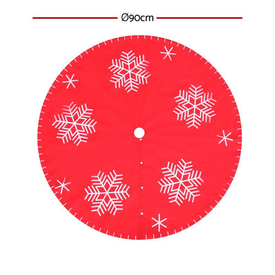 Christmas Tree Skirt 90cm Snowflake Ornaments Party Decorations - Occasions > Christmas > Christmas Decorations - Bedzy Australia