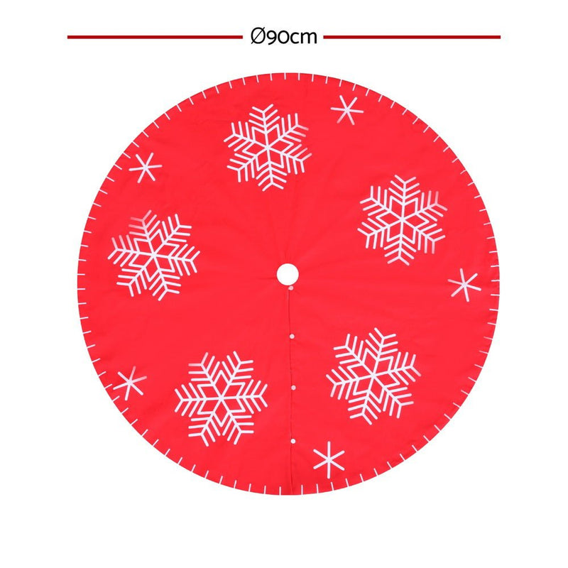 Christmas Tree Skirt 90cm Snowflake Ornaments Party Decorations - Occasions > Christmas > Christmas Decorations - Bedzy Australia