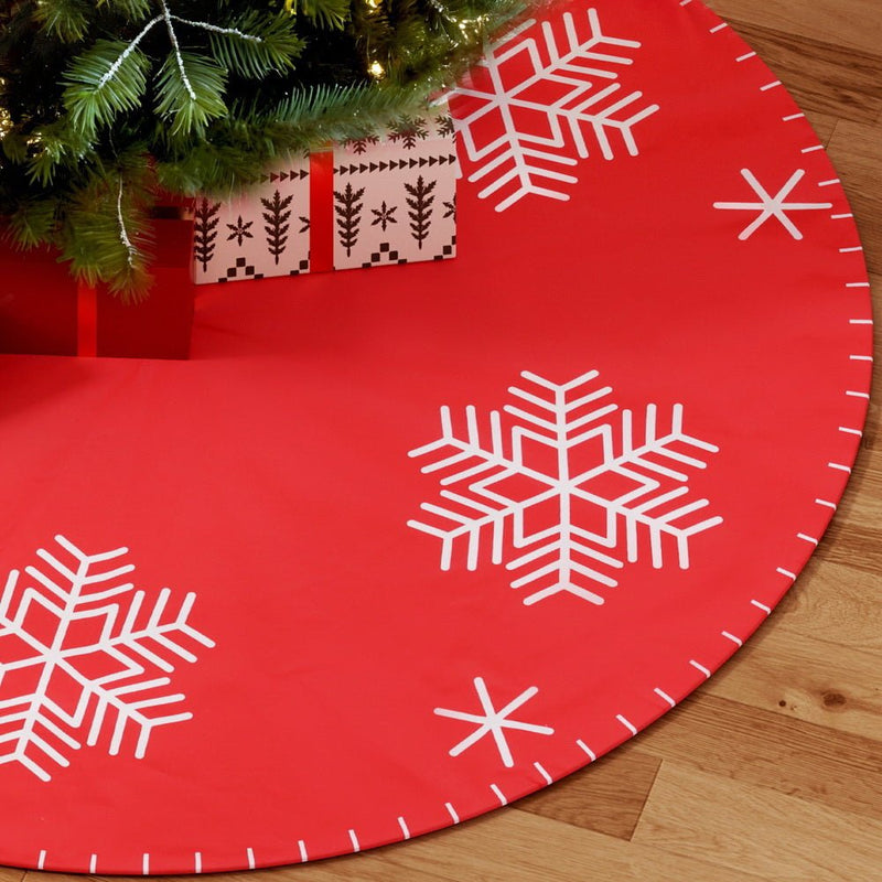 Christmas Tree Skirt 90cm Snowflake Ornaments Party Decorations - Occasions > Christmas > Christmas Decorations - Bedzy Australia