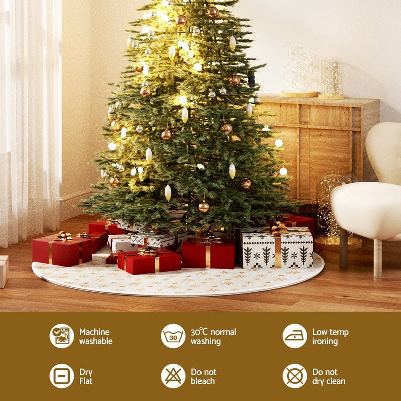 Christmas Tree Skirt 90cm Snowflake Ornaments Xmas Decorations - Occasions > Christmas > Christmas Decorations - Bedzy Australia