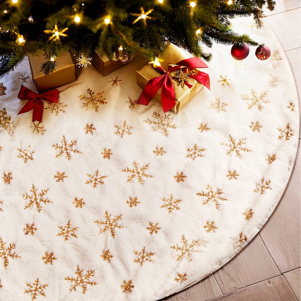 Christmas Tree Skirt 90cm Snowflake Ornaments Xmas Decorations - Occasions > Christmas > Christmas Decorations - Bedzy Australia