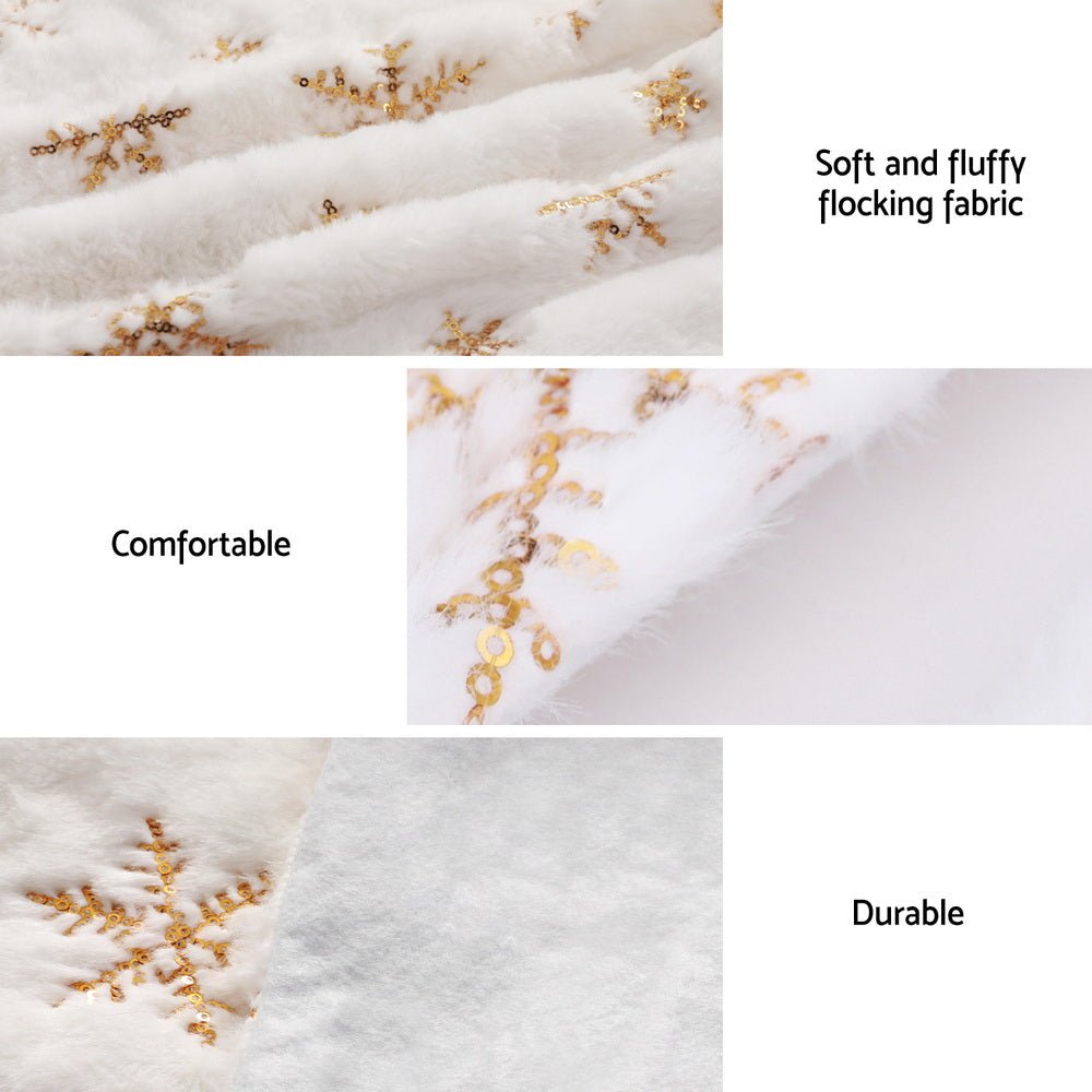Christmas Tree Skirt 90cm Snowflake Ornaments Xmas Decorations - Occasions > Christmas > Christmas Decorations - Bedzy Australia