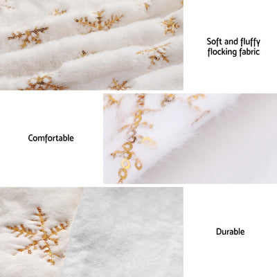 Christmas Tree Skirt 90cm Snowflake Ornaments Xmas Decorations - Occasions > Christmas > Christmas Decorations - Bedzy Australia