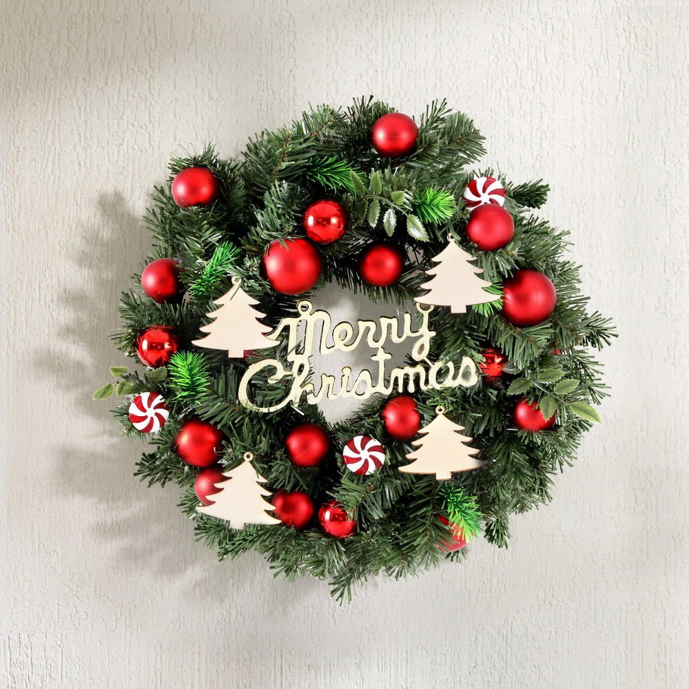 Christmas Wreath 40CM Xmas Garland Baubles Ornaments Party Decor - Occasions > Christmas > Christmas Wreaths & Garlands - Bedzy Australia