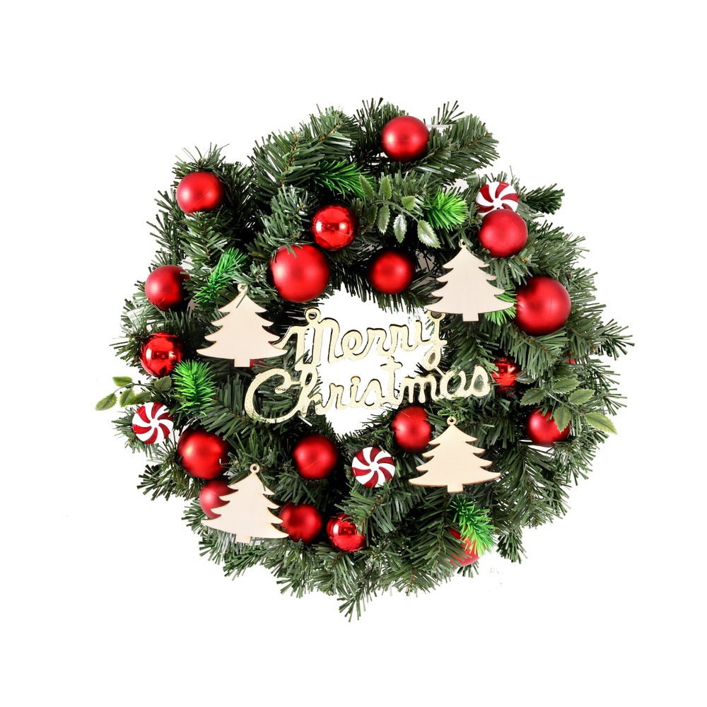 Christmas Wreath 40CM Xmas Garland Baubles Ornaments Party Decor - Occasions > Christmas > Christmas Wreaths & Garlands - Bedzy Australia