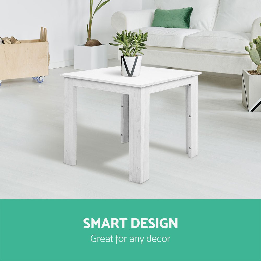 Coffee Side Table Wooden Desk Outdoor Furniture Camping Garden White - Furniture > Outdoor - Bedzy Australia