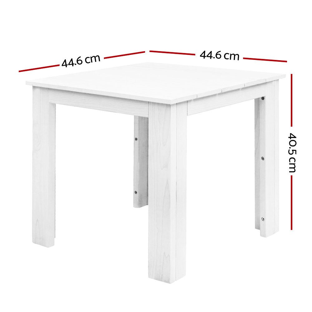 Coffee Side Table Wooden Desk Outdoor Furniture Camping Garden White - Furniture > Outdoor - Bedzy Australia