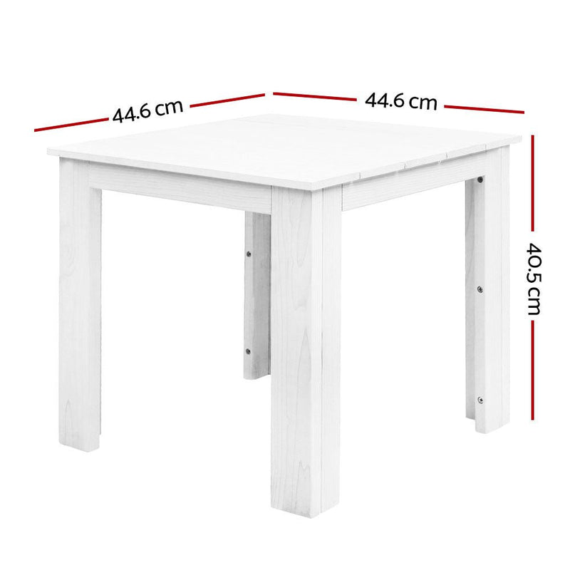 Coffee Side Table Wooden Desk Outdoor Furniture Camping Garden White - Furniture > Outdoor - Bedzy Australia