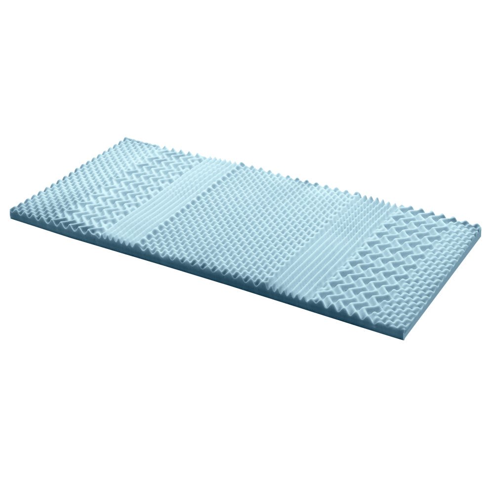 Cool Gel 7 - zone Memory Foam Mattress Topper w/Bamboo Cover 5cm - Single - Bedzy Australia