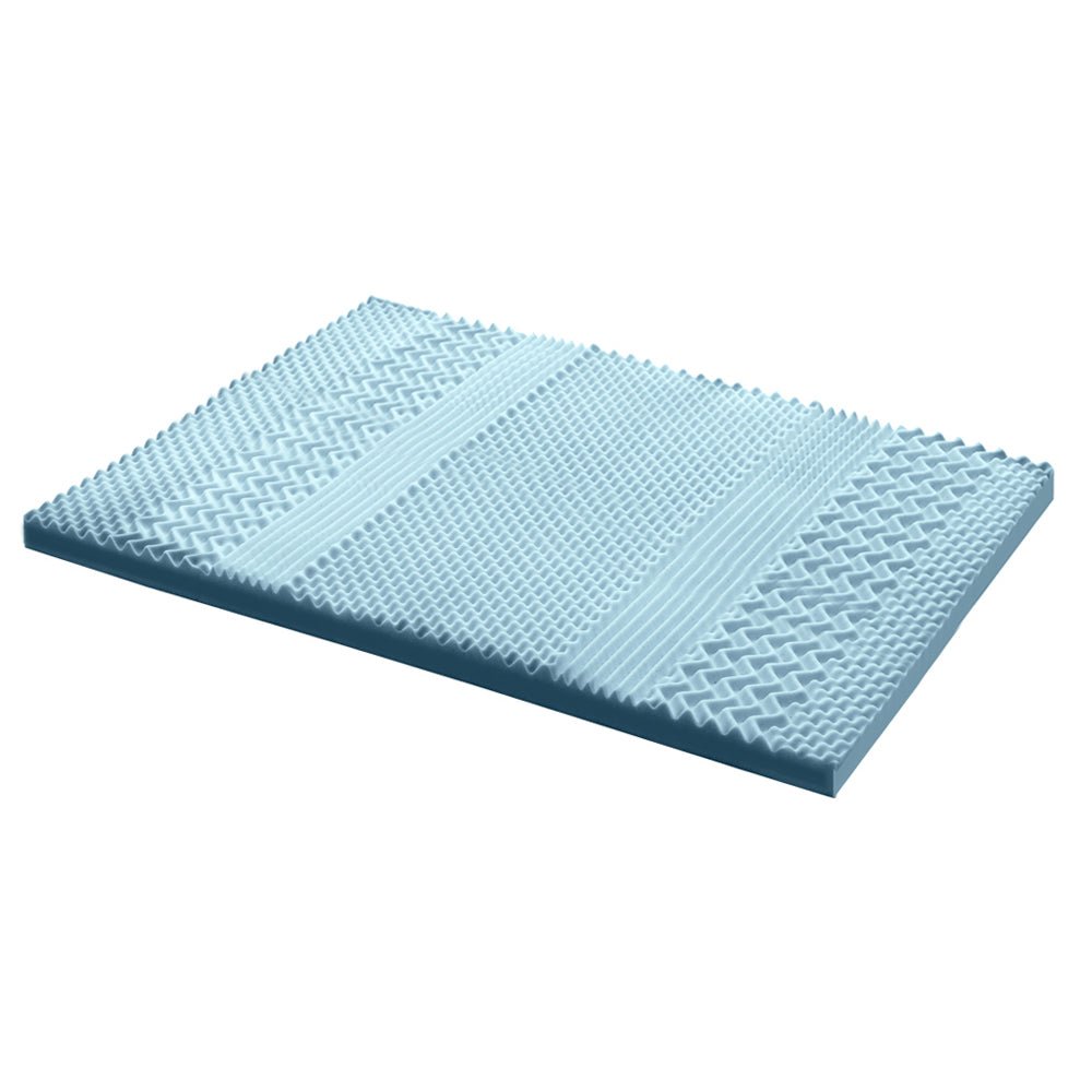 Cool Gel 7 - zone Memory Foam Mattress Topper w/Bamboo Cover 8cm - King - Bedzy Australia