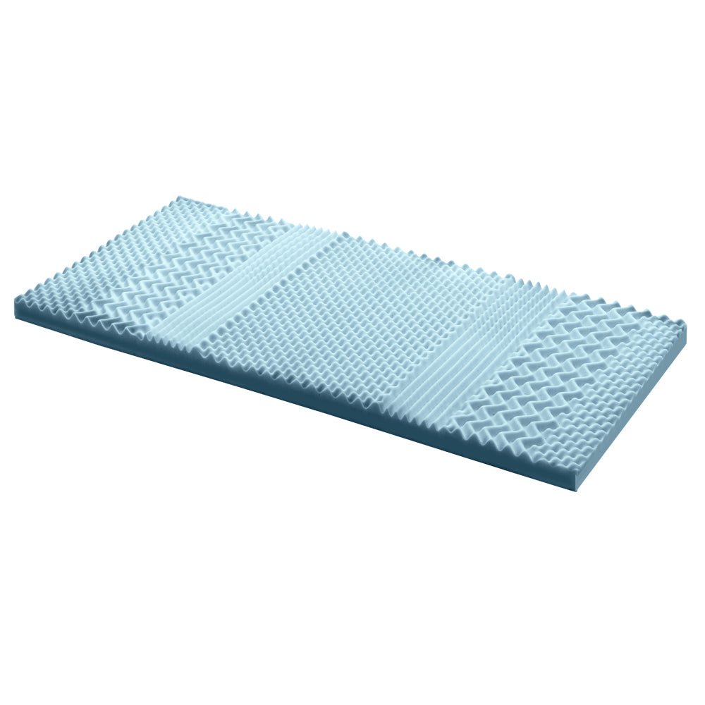 Cool Gel 7 - zone Memory Foam Mattress Topper w/Bamboo Cover 8cm - Single - Bedzy Australia