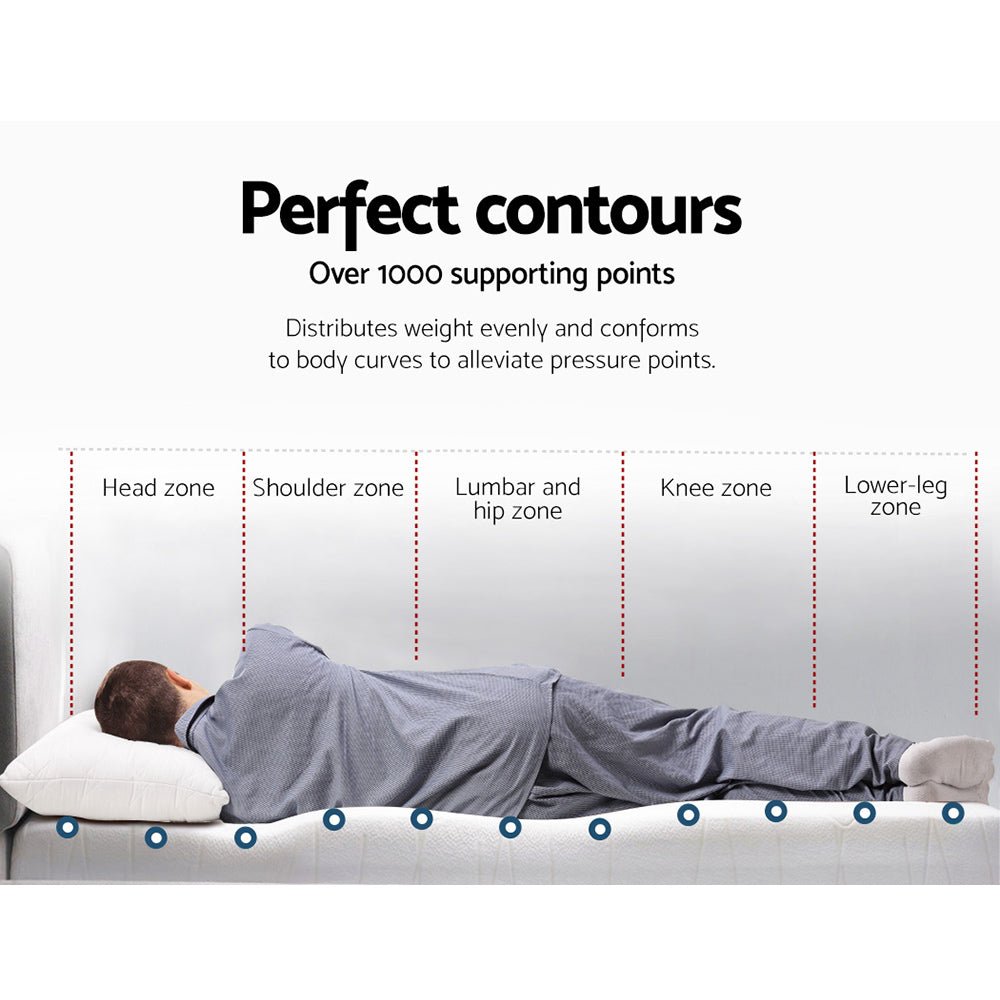 Cool Gel Memory Foam Mattress Topper w/Bamboo Cover 5cm - Single - Bedzy Australia
