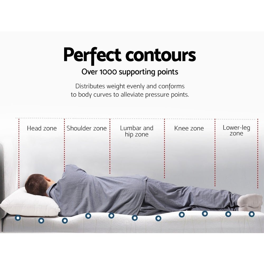 Cool Gel Memory Foam Mattress Topper w/Bamboo Cover 8cm - Single - Bedzy Australia