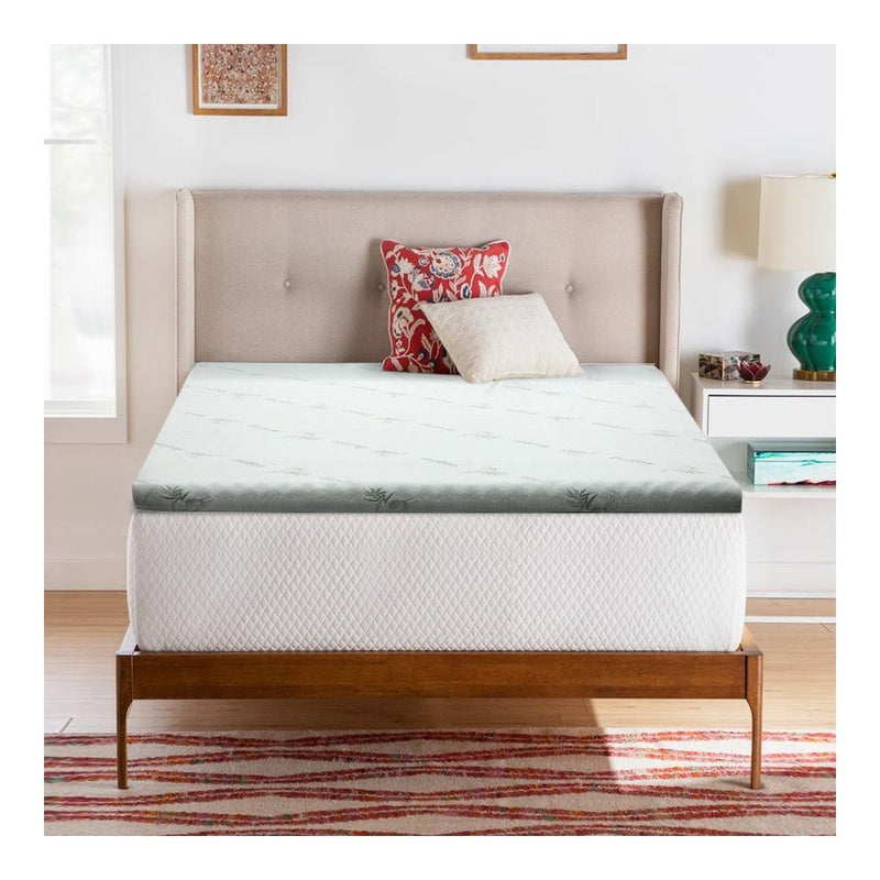 Cool Gel Memory Foam Mattress Topper w/Bamboo Cover 8cm - Single - Bedzy Australia