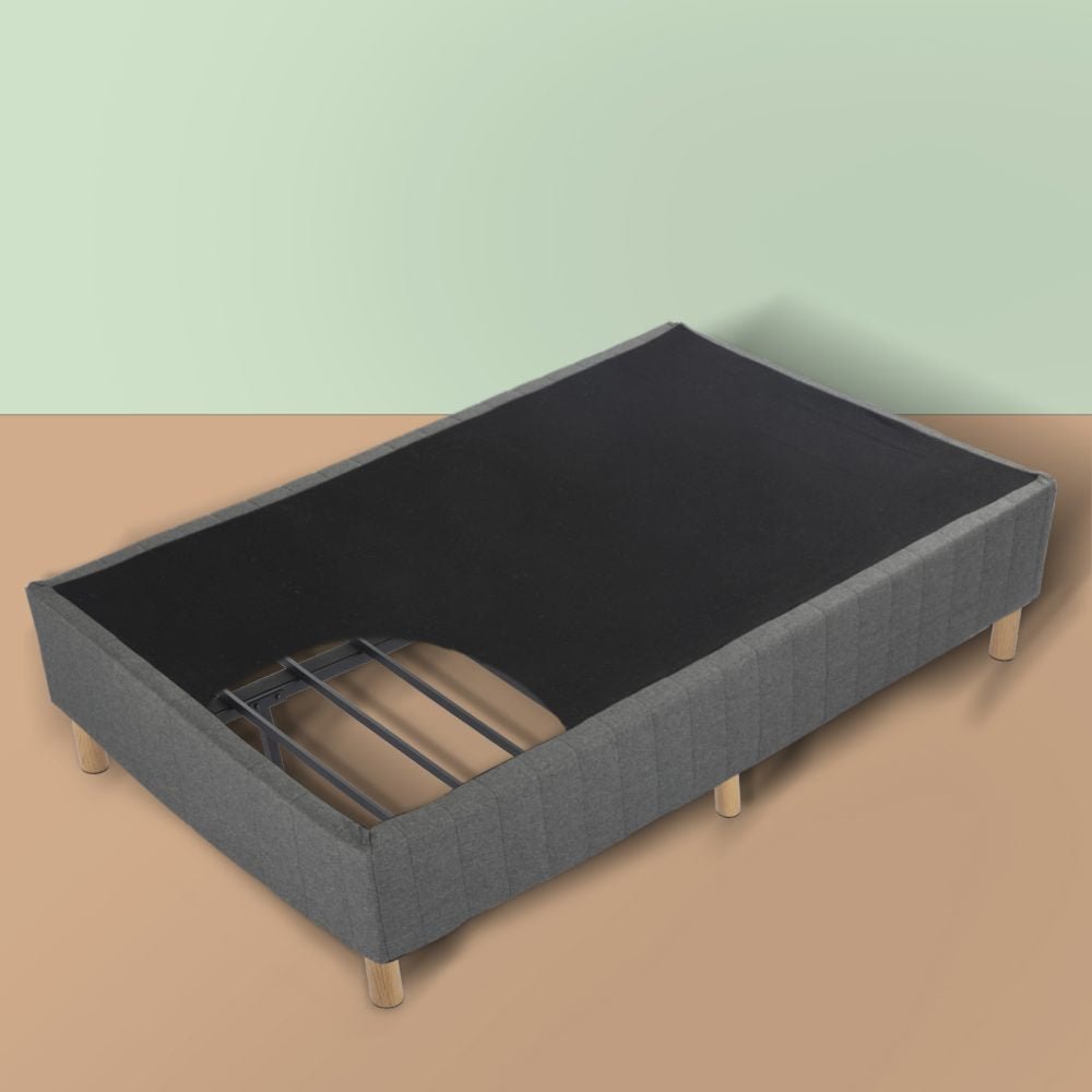 Double Metal Bed Frame Mattress Foundation - Dark Grey - Furniture > Bedroom - Bedzy Australia