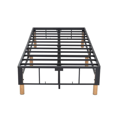 Double Metal Bed Frame Mattress Foundation - Dark Grey - Furniture > Bedroom - Bedzy Australia