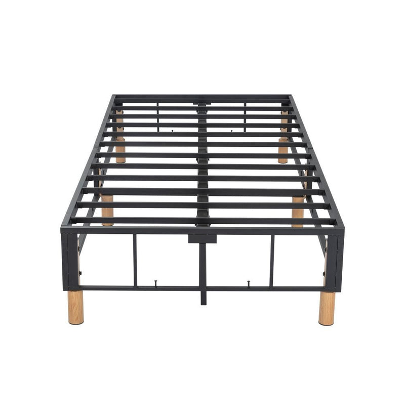 Double Metal Bed Frame Mattress Foundation - Dark Grey - Furniture > Bedroom - Bedzy Australia