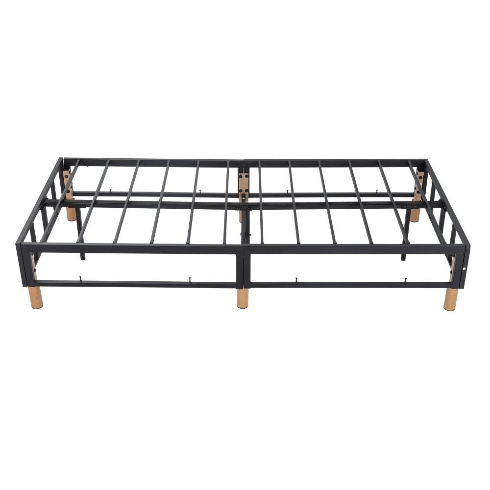Double Metal Bed Frame Mattress Foundation - Dark Grey - Furniture > Bedroom - Bedzy Australia