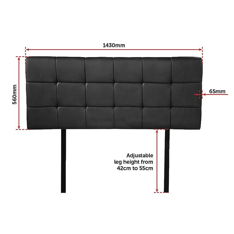 Double Size | Deluxe Headboard Bedhead (Black) - Bedzy Australia