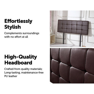 Double Size | Deluxe Headboard Bedhead (Brown) - Bedzy Australia