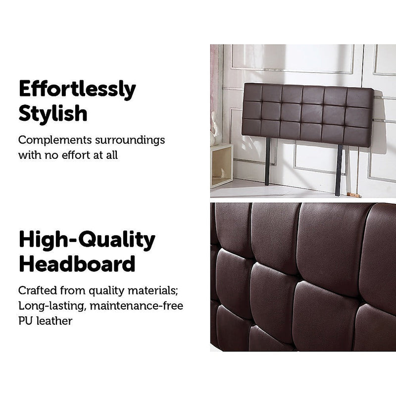Double Size | Deluxe Headboard Bedhead (Brown) - Bedzy Australia