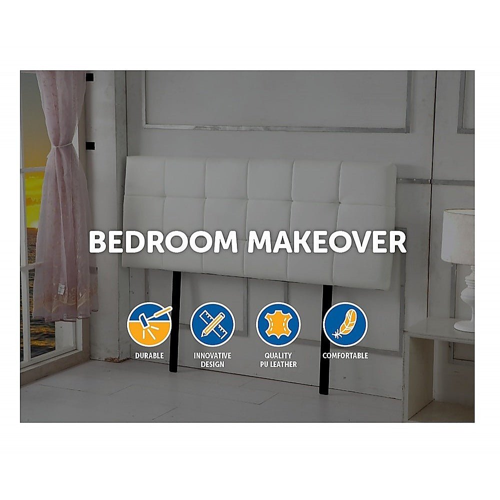 Double Size | Deluxe Headboard Bedhead (White) - Bedzy Australia
