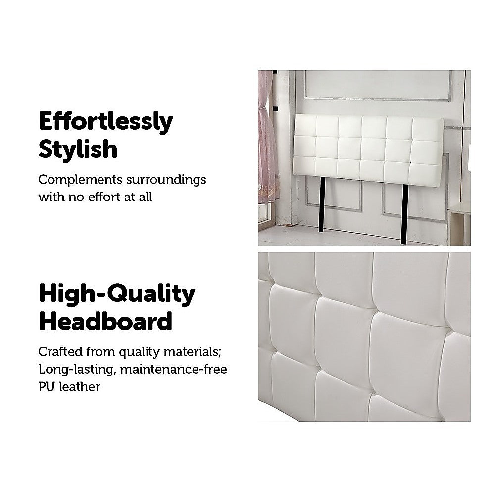 Double Size | Deluxe Headboard Bedhead (White) - Bedzy Australia