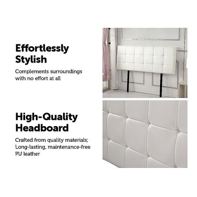 Double Size | Deluxe Headboard Bedhead (White) - Bedzy Australia