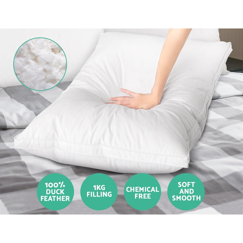 Duck Feather Down Twin Pack Pillow - Bedzy Australia