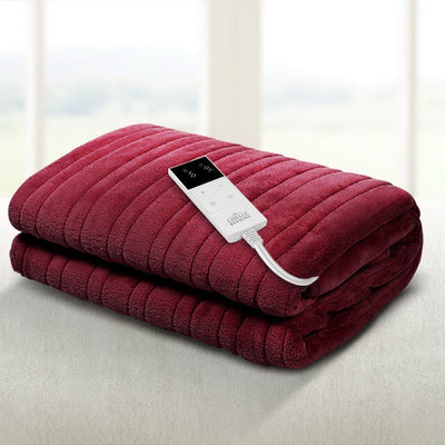 Electric Throw Blanket - Burgundy - Bedzy Australia